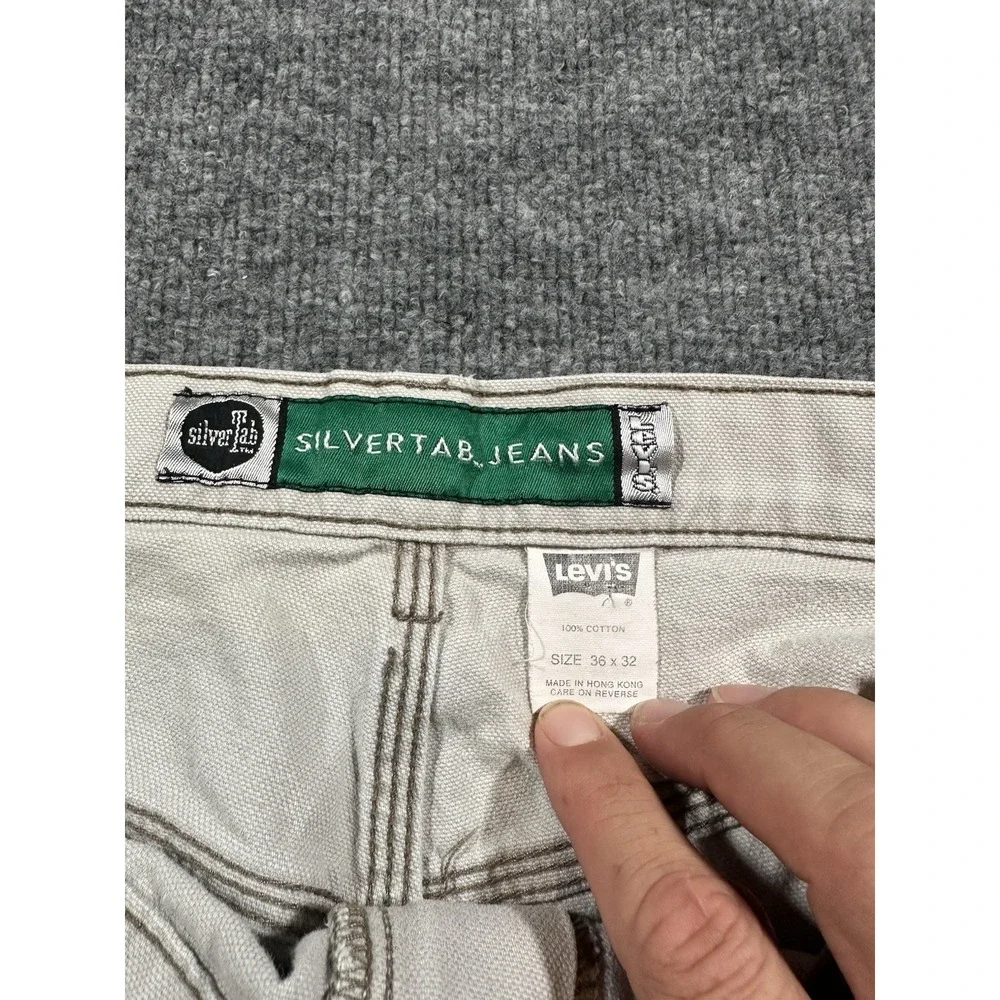 VTG Levi's Silvertab Grey Baggy Jeans 36x32 Y2K Skater